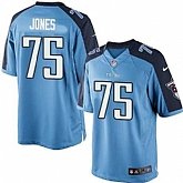Nike Men & Women & Youth Titans #75 Jones Light Blue Team Color Game Jersey,baseball caps,new era cap wholesale,wholesale hats